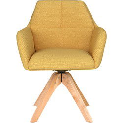 Eetkamerstoel Pete Oker Houten Swivel - Giga Meubel