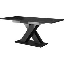 Meubella - Eetkamertafel Bari - Zwart marmerlook - 180 cm - Uitschuifbaar