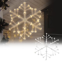 LED sneeuwvlok met 288 warm witte LED's gemaakt van metaal