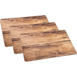 Set van 4x stuks placemats eikenhout opdruk 44 x 28,5 cm - Placemats