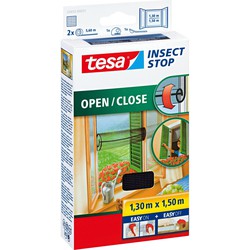 2x Tesa vliegenhor/insectenhor zwart 1,3 x 1,5 meter - Inzethorren