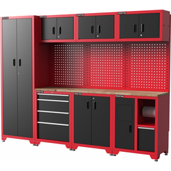 Feistos Gereedschapswand Hoge kast Juno 3- 46x264x198 cm - Zwart/Rood