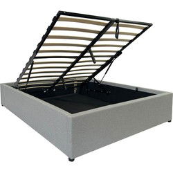 Kopie van Opbergbed 140x190 cm met grijze stof - ALBA