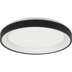 Steinhauer plafonniere Ringlede - zwart - kunststof - 38 cm - ingebouwde LED-module - 3691ZW