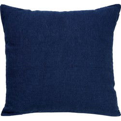Dutch Decor LINN - Kussenhoes 45x45 cm - 100% linnen - effen kleur - Insignia Blue - donkerblauw - Dutch Decor