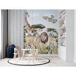 De leeuwenkoning - Kinderbehang - 194,8 cm x 280 cm - Walloha