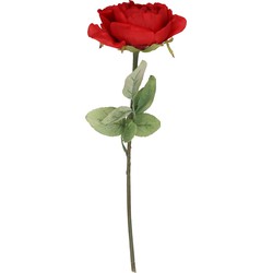 Top Art Kunstbloem roos Diana - rood - 36 cm - kunststof steel - decoratie bloemen - Kunstbloemen