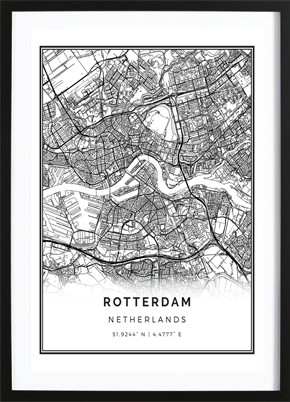Rotterdam Kaart Poster (50x70cm) - 