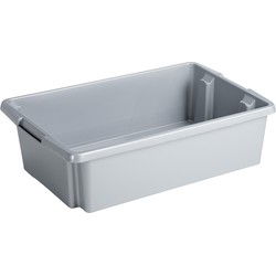 Sunware Opslagbox - kunststof - 30L - grijs - 59 x 39 x 17 cm - Opbergbox