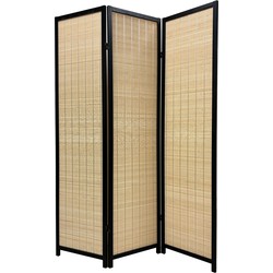 Fine Asianliving Bamboo Room Divider Black 3 Panel W135xH180cm