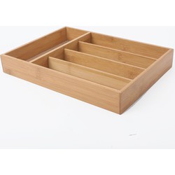 Decopatent® Bamboe bestekbak voor in keukenla - Bestek organizer van hoogwaardig bamboe hout - Bestekcassette - 35.5 x 26 x 5 cm