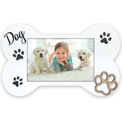 Houten fotolijstje hond thema geschikt voor een foto van 10 x 15 cm - Fotolijsten