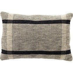 Dutch Decor MIKE - Sierkussen 40x60 cm 80% gerecycled katoen - Raven - zwart wit geruit - Dutch Decor
