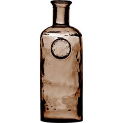 Natural Living Bloemenvaas Olive Bottle - kastanje transparant - glas - D13 x H35 cm - Fles vazen - Vazen