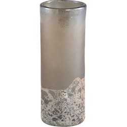 PTMD Loek Grey glass cilinder vase straight M