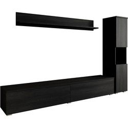 Meubella - Wandmeubel Pure - Zwart Eiken