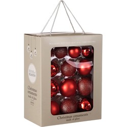 House of Seasons Kerstballen Set - 26 Stuks - Ø7 cm - Glas - Rood