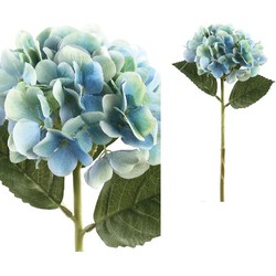PTMD Hortensia Kunstbloem - 16 x 15 x 35 cm - Blauw