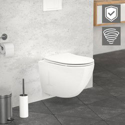 Keramisch wandcloset, 49 cm lang, randloos met nano-afdichting & soft-close Luxebath