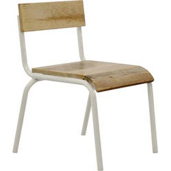 Stoel hout-metaal wit (set van 2)