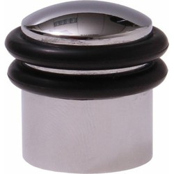 Protect-it Deurstopper/deurbuffer Triton - 1x - D30mm - inclusief schroeven - verchroomd - Deurstoppers