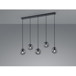 Trio leuchten Hanglamp | Industrieel | Antraciet | Rookglas | Woonkamer | Eetkamer