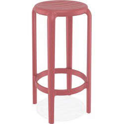 PEYA halfhoge tuinkruk 36x36x65 cm Rood