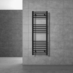 Badkamerradiator Sahara 400x1200 mm zwart mat recht met zijaansluiting LuxeBath