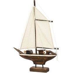 Zeilboot hout decoratie