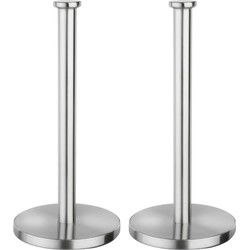5Five Keukenrolhouder van RVS - 2x - 15 x 32 cm - Keuken artikelen - Keukenrolhouders