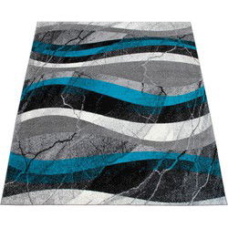 Laagpolig Modern Vloerkleed Modilia - Turquoise - 240x340 cm