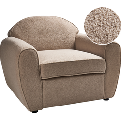 Beliani ELLEDE - Fauteuil-Bruin-Bouclé