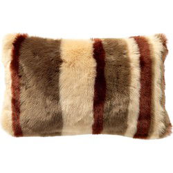 Dutch Decor CLEO - Sierkussen 30x50 cm - fluffy kussen met strepen - Brandy Brown - bruin - Dutch Decor