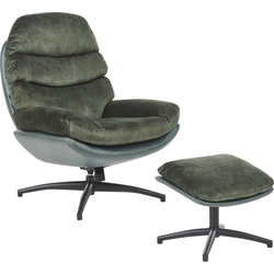 Beliani EIDE - Fauteuil-Groen-Fluweel