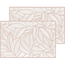 Set van 12x stuks placemats Jungle roze PVC 45 x 30 cm - Placemats