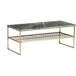 D - Livingfurn - Salontafel Dian Groen Goud - 40x90x35 - Marmer