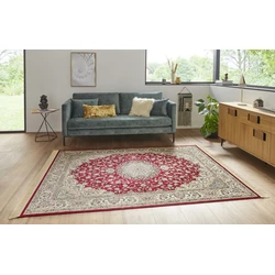 Klassiek vloerkleed - Laagpolig - Antik Flowers - Franjes - Rood - 160 X 230 CM