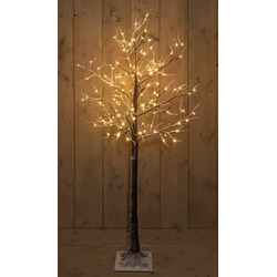 Led Birch Tree Brown With Snow 144L/160Cm Led Classic Warm - - Anna's Collection