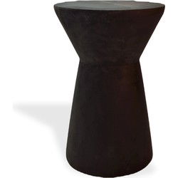 Indore Home - Woodstock bijzettafel - Stool - massief hout - Boomstam - Boomstamtafel - Plantentafel - Zwart