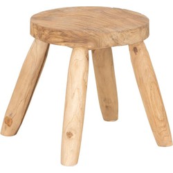 MUST Living Stool Melia Natural,31xØ30 / 45  cm, recycled teakwood with natural cracks
