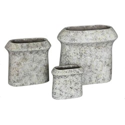 PTMD Nimma Bloempot - 40 x 20 x 36 cm  - Cement - Grijs