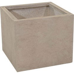 Pot kubus clayfibre b44h38 zand MCollections