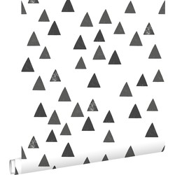 ESTAhome behang grafische driehoeken zwart wit - 0,53 x 10,05 m - 139057
