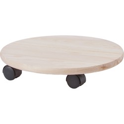 Zeller Planten trolley - 1x - multiroller hout - 35 cm - tot 100 kg - Planten onderzetter
