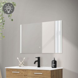 Badkamer LED spiegel met aanraakschakelaar 90x60 cm wit glas ML design