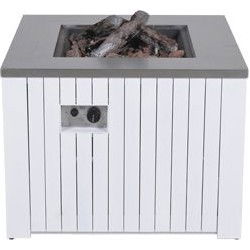 Cozy Living sfeerhaard Faro - mat wit - aluminium - 80x80 cm - 50 Mb