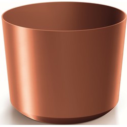 Prosperplast Plantenpot/bloempot Babylon - kunststof - buiten/binnen - koper - D24 x H24 cm - Plantenpotten