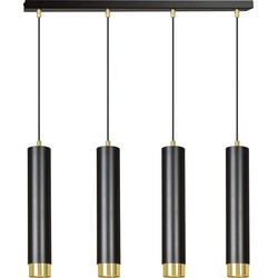 moderne hanglamp Piras Zwart 4-lichts