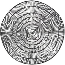 Krist+ Placemat - metallic zilver - rond - D38 cm - kunststof - Placemats