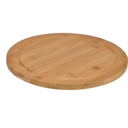 Bamboe broodplank/serveerplank/snijplank rond 25 cm - Serveerplanken